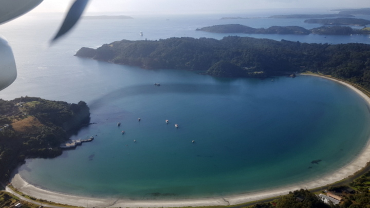 Halfmoon bay from the air